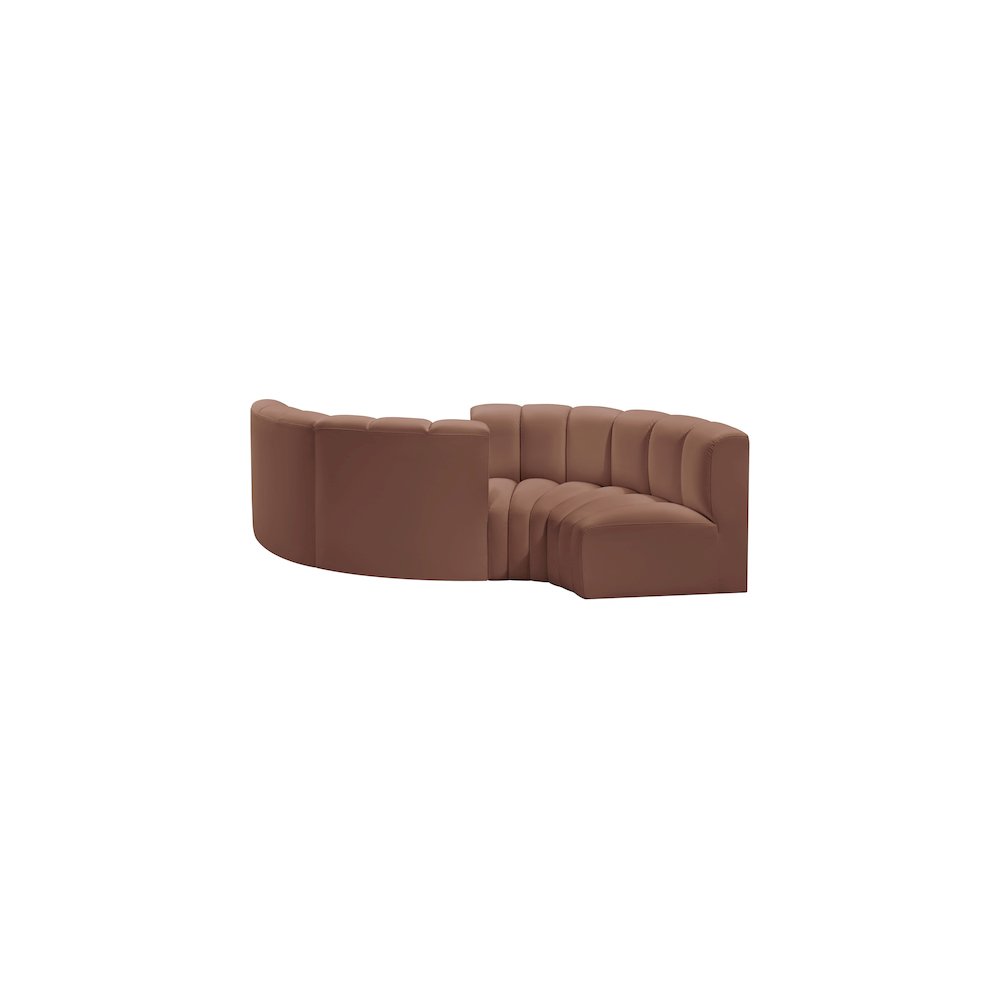 Arc Cognac Vegan Leather Modular Sofa. Picture 6