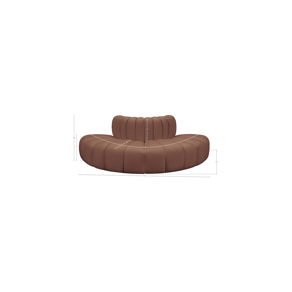 Arc Cognac Vegan Leather Modular Sofa. Picture 11