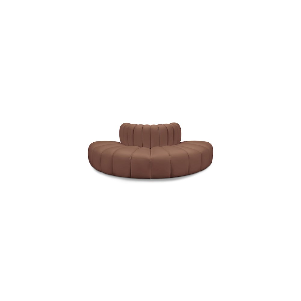 Arc Cognac Vegan Leather Modular Sofa. Picture 1