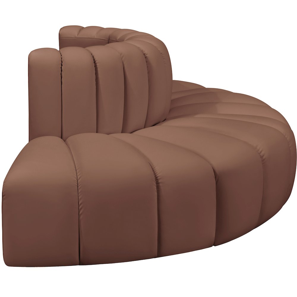 Arc Cognac Vegan Leather Modular Sofa. Picture 5