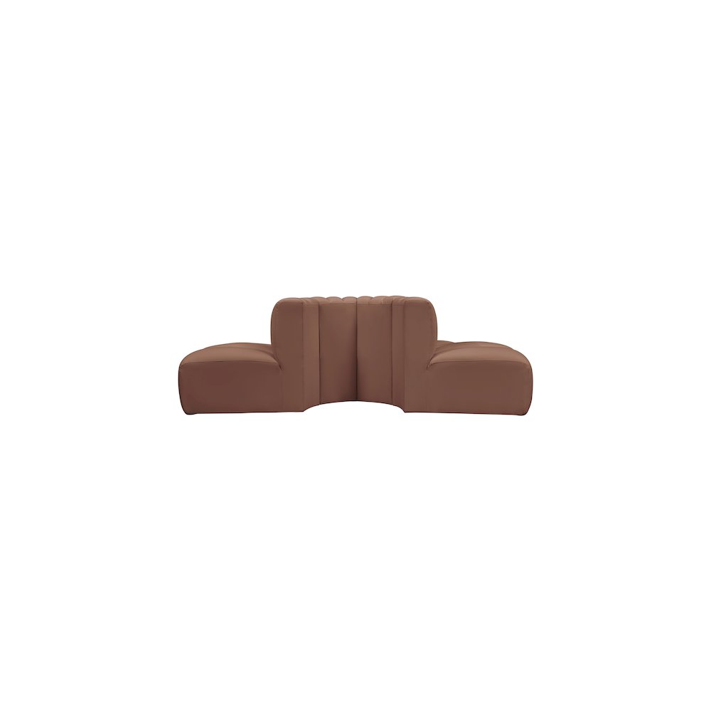 Arc Cognac Vegan Leather Modular Sofa. Picture 6