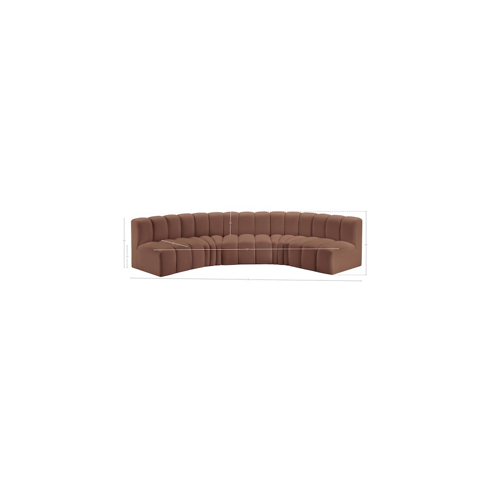 Arc Cognac Vegan Leather Modular Sofa. Picture 11