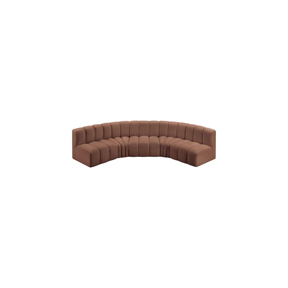 Arc Cognac Vegan Leather Modular Sofa. Picture 3
