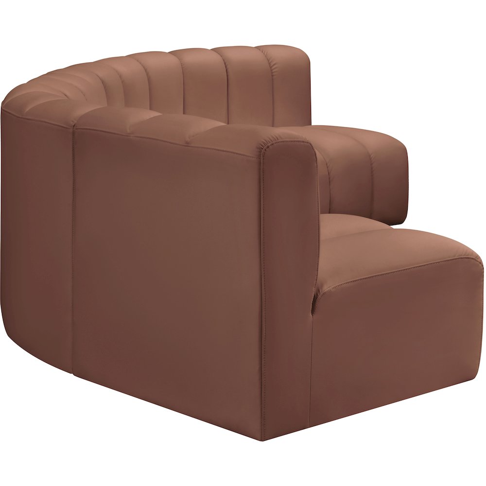 Arc Cognac Vegan Leather Modular Sofa. Picture 5