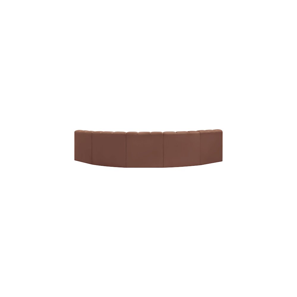 Arc Cognac Vegan Leather Modular Sofa. Picture 6