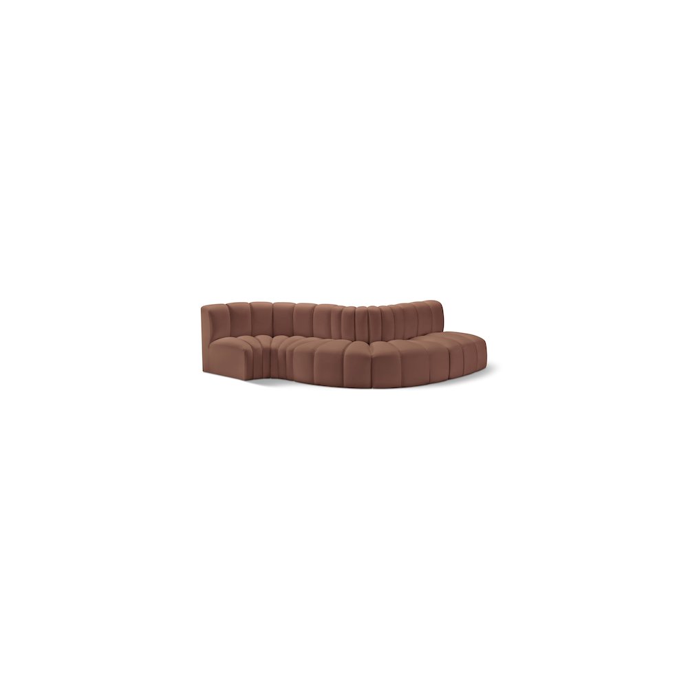 Arc Cognac Vegan Leather Modular Sofa. Picture 1