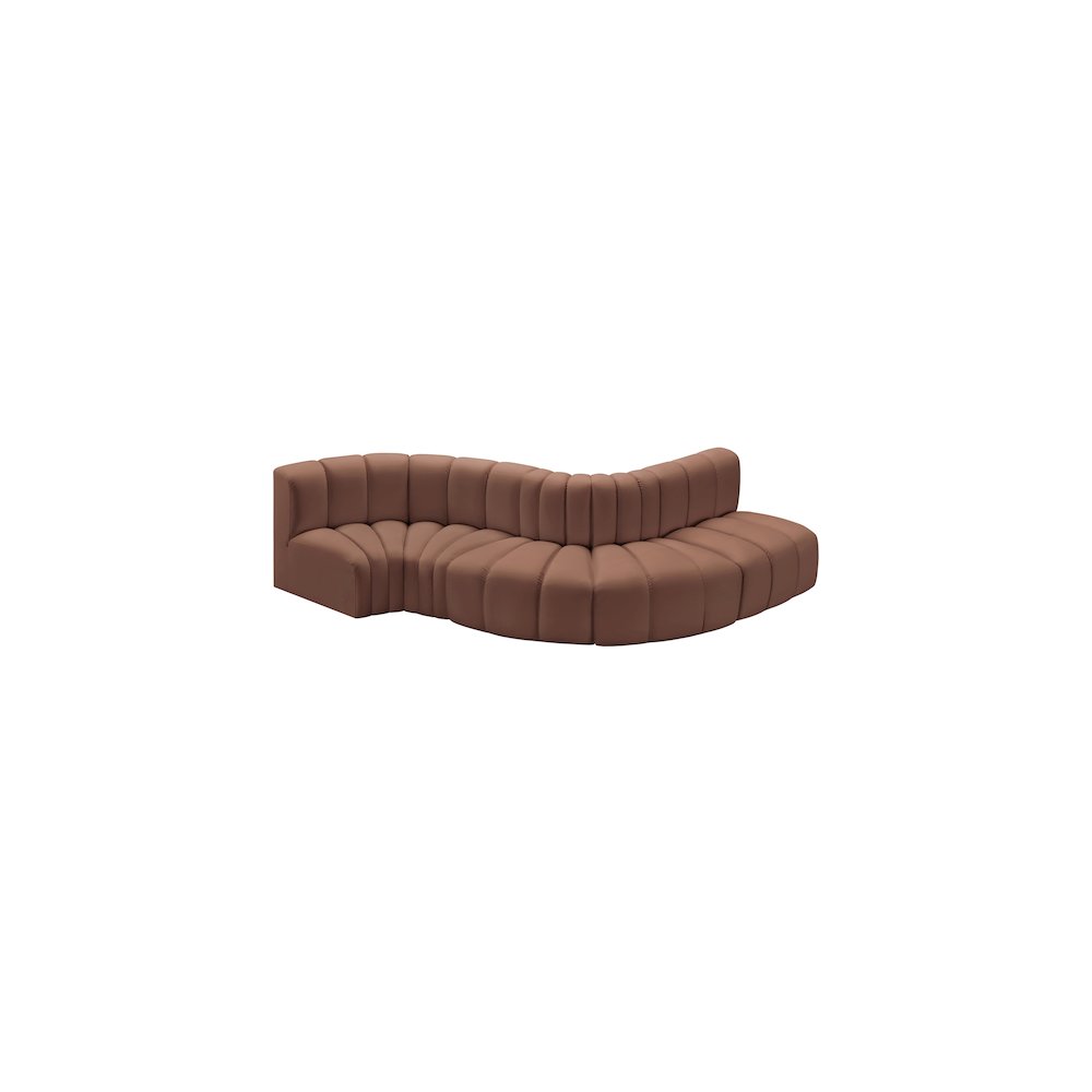 Arc Cognac Vegan Leather Modular Sofa. Picture 3