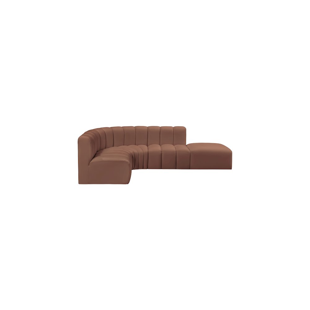 Arc Cognac Vegan Leather Modular Sofa. Picture 7