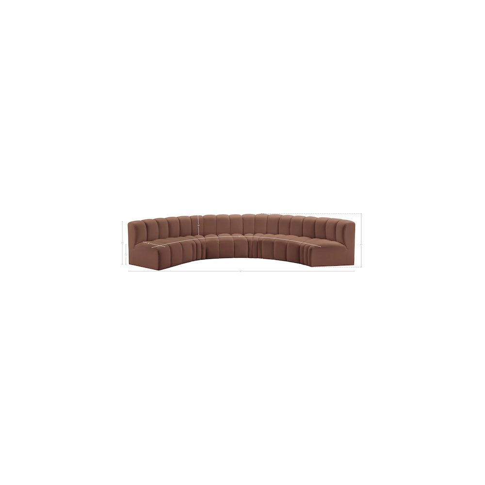 Arc Cognac Vegan Leather Modular Sofa. Picture 11