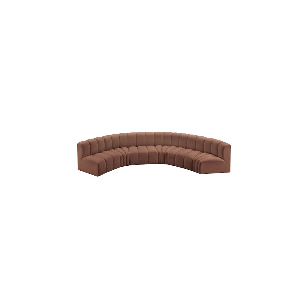 Arc Cognac Vegan Leather Modular Sofa. Picture 3