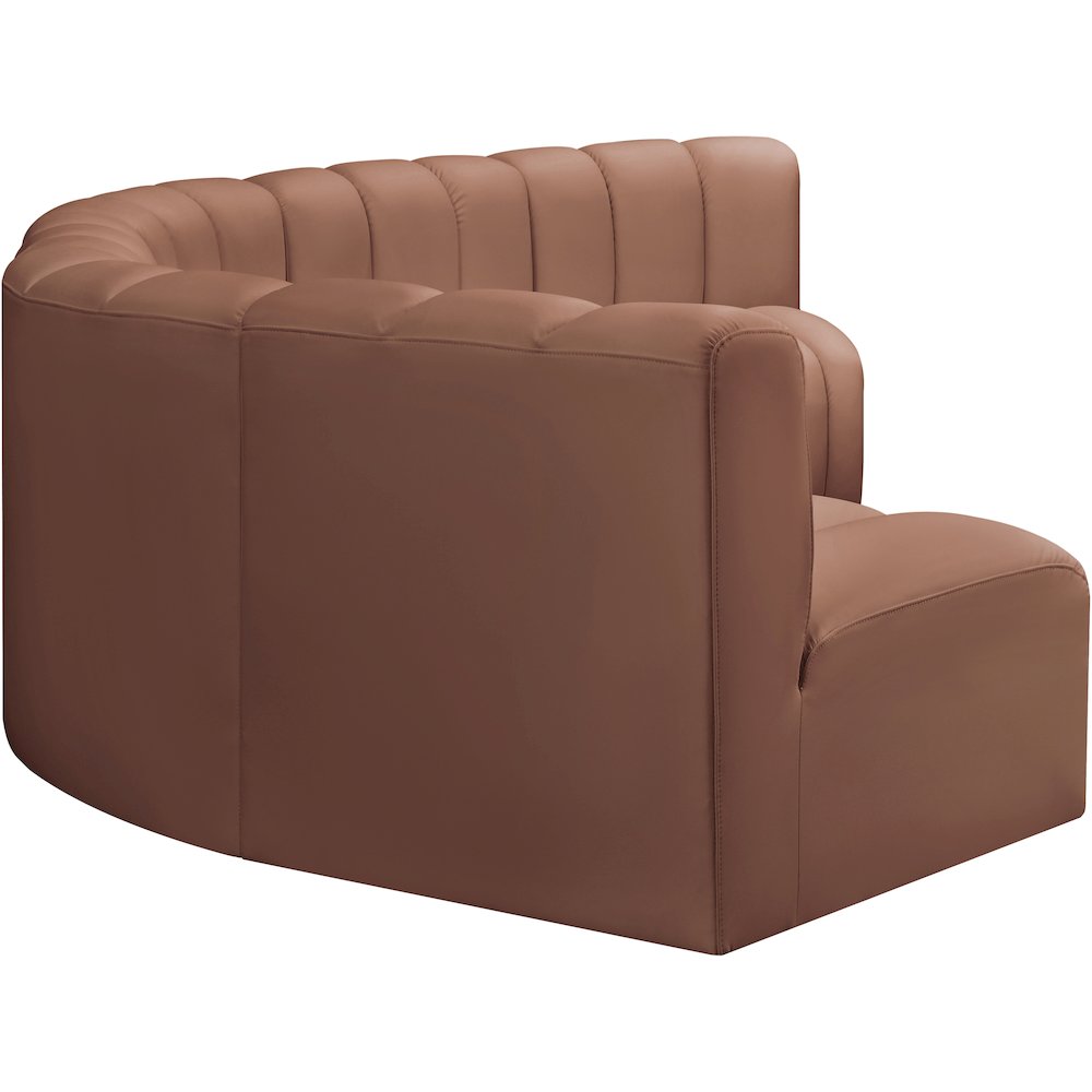 Arc Cognac Vegan Leather Modular Sofa. Picture 5