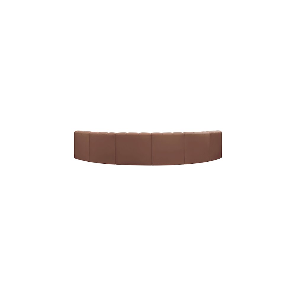 Arc Cognac Vegan Leather Modular Sofa. Picture 6