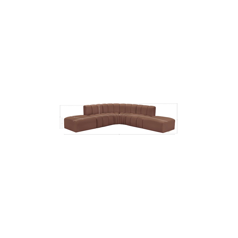 Arc Cognac Vegan Leather Modular Sofa. Picture 11