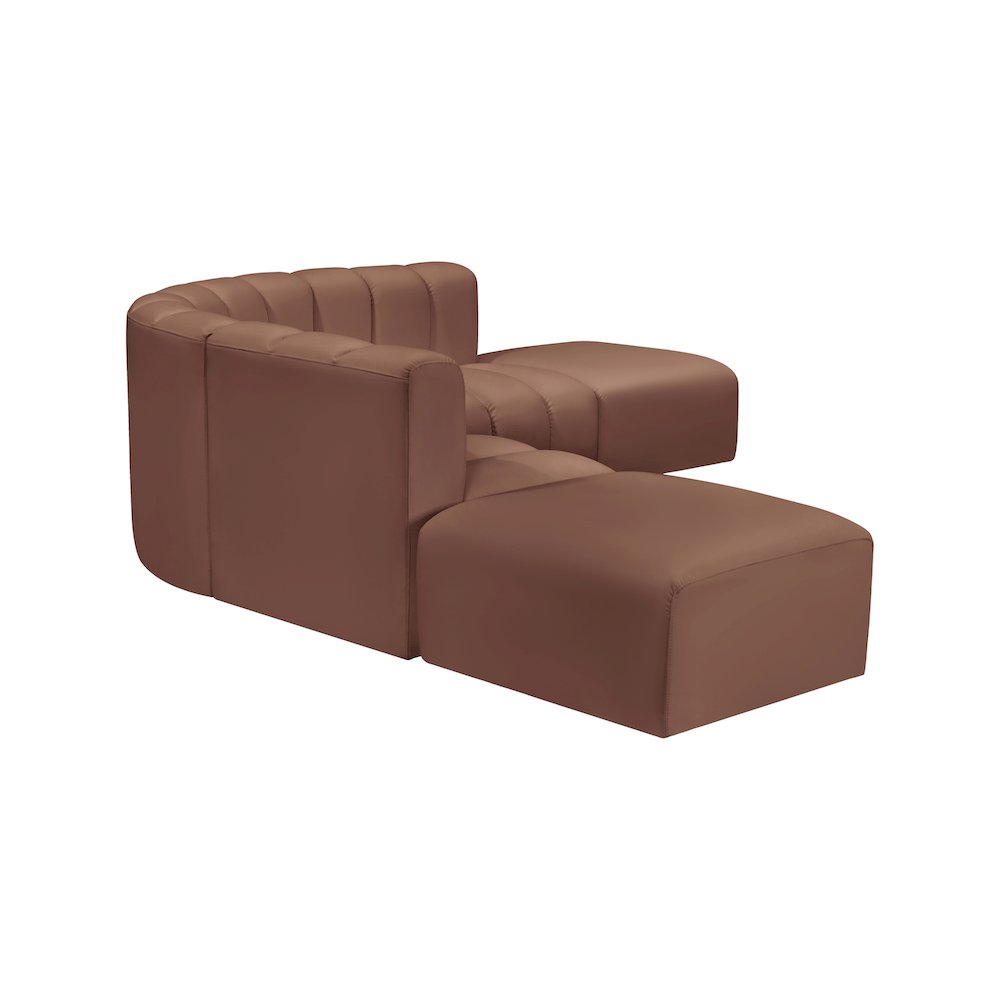 Arc Cognac Vegan Leather Modular Sofa. Picture 5