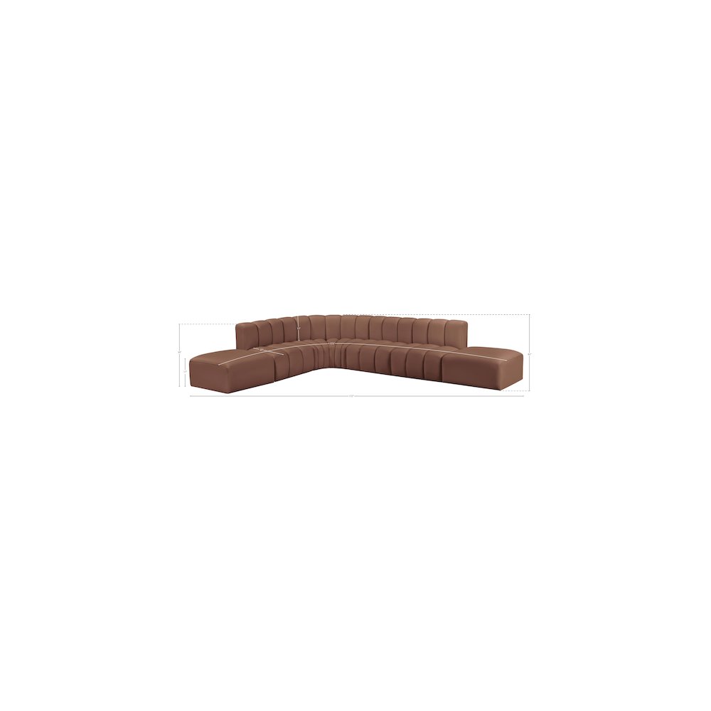 Arc Cognac Vegan Leather Modular Sofa. Picture 10