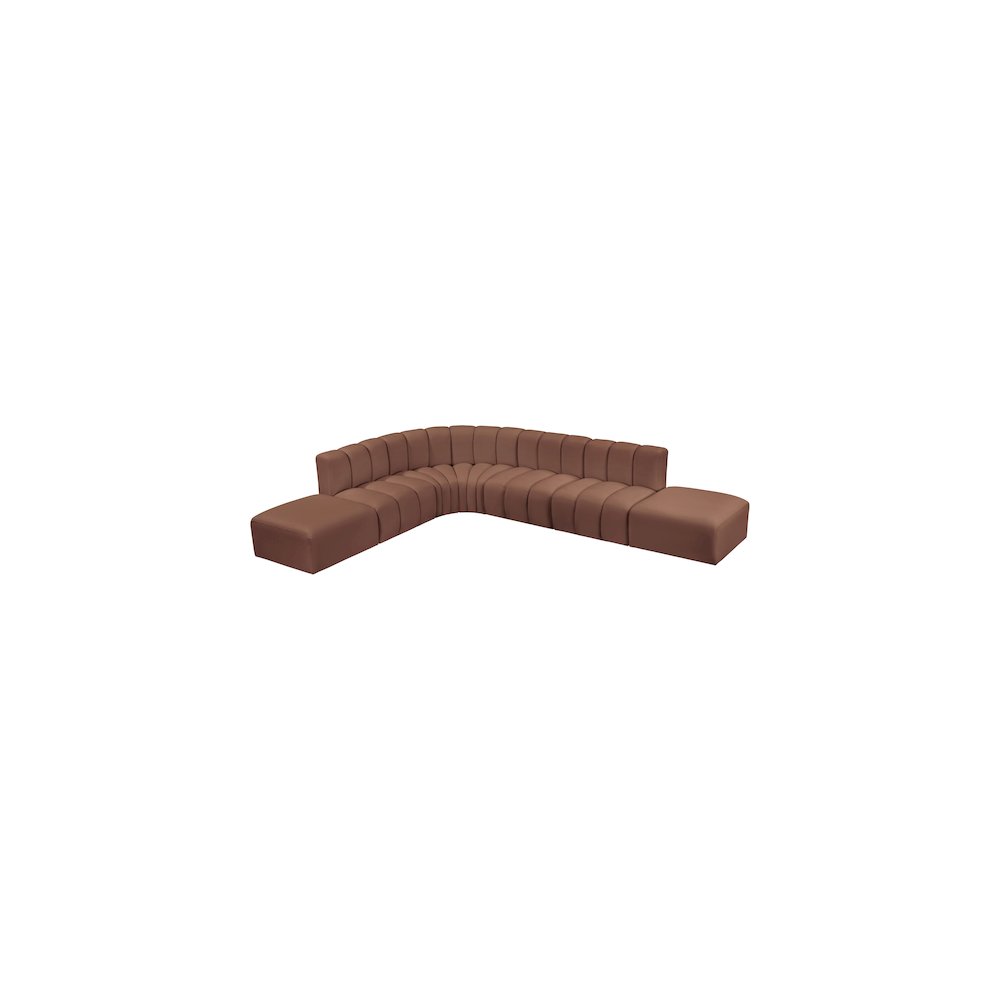 Arc Cognac Vegan Leather Modular Sofa. Picture 3