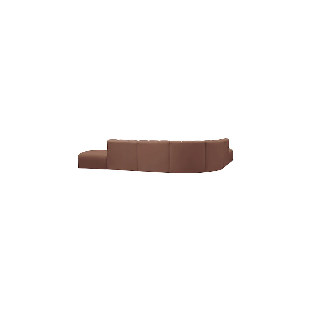 Arc Cognac Vegan Leather Modular Sofa. Picture 5