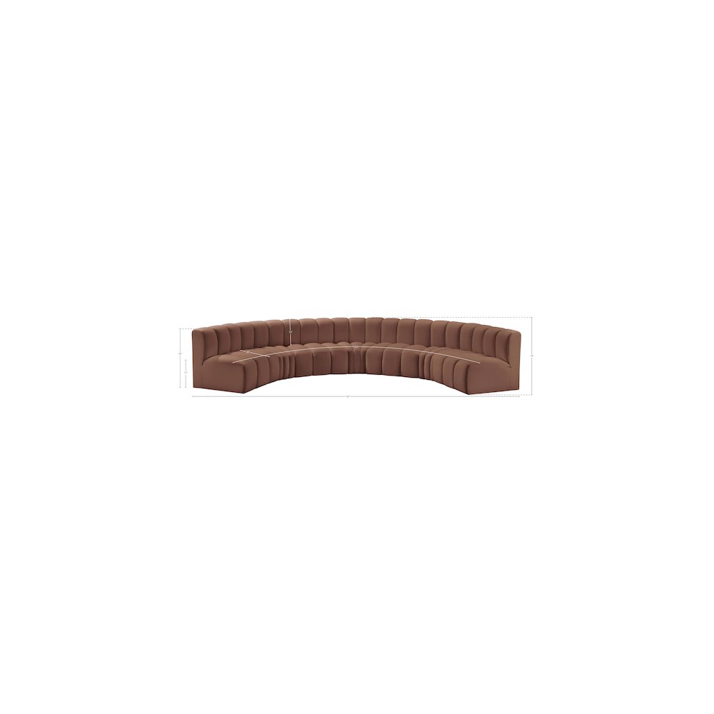 Arc Cognac Vegan Leather Modular Sofa. Picture 11