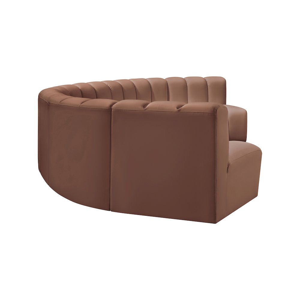 Arc Cognac Vegan Leather Modular Sofa. Picture 5