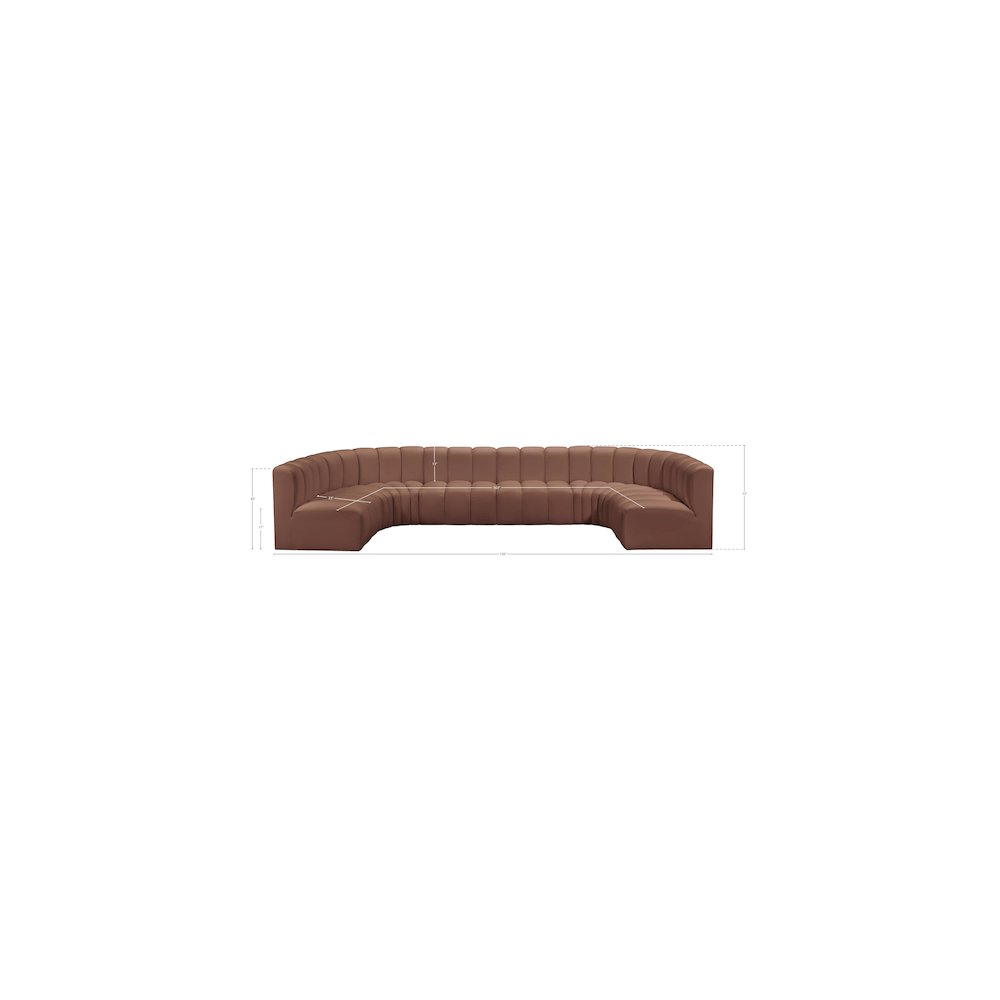 Arc Cognac Vegan Leather Modular Sofa. Picture 12