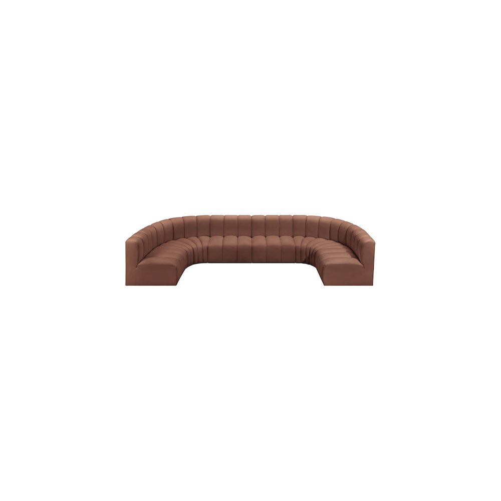Arc Cognac Vegan Leather Modular Sofa. Picture 3