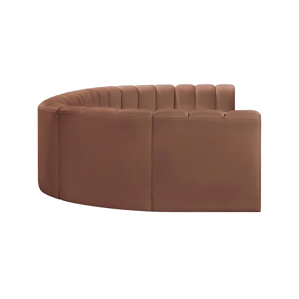 Arc Cognac Vegan Leather Modular Sofa. Picture 6