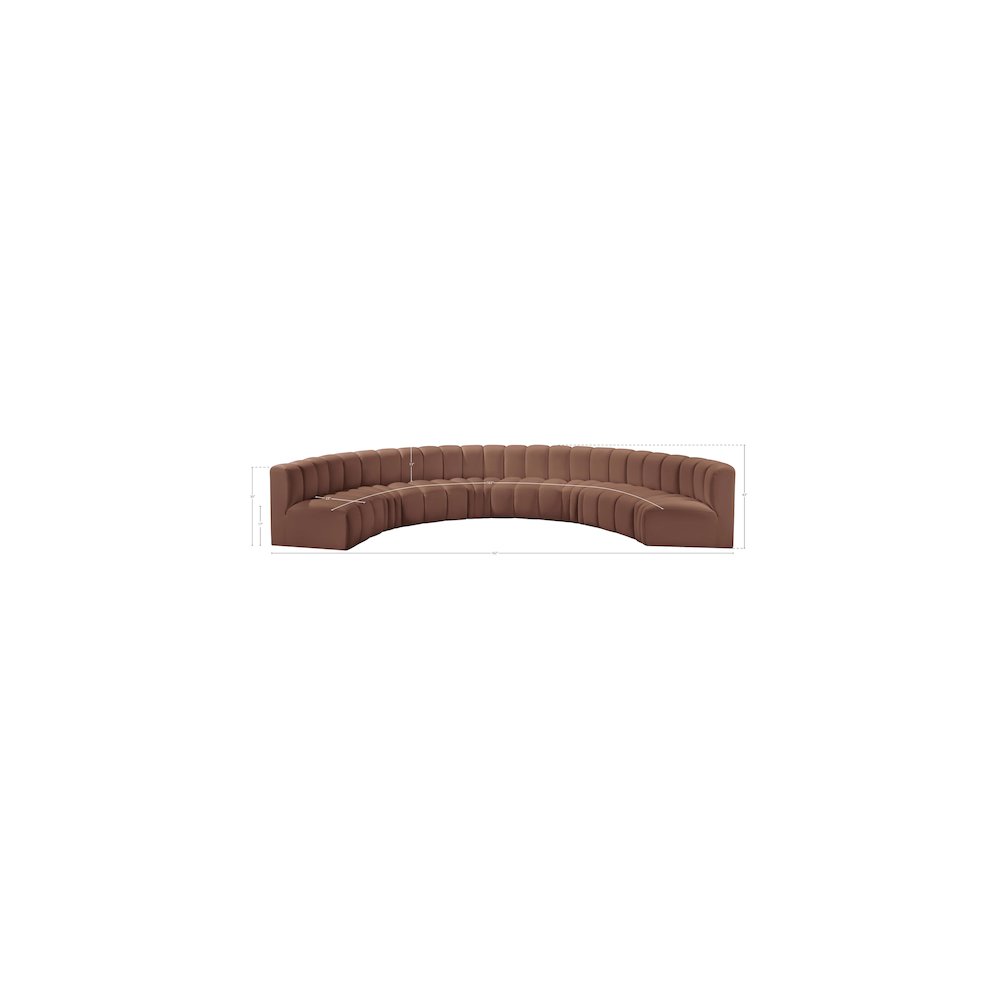 Arc Cognac Vegan Leather Modular Sofa. Picture 11