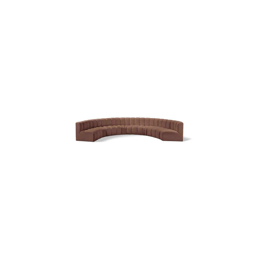 Arc Cognac Vegan Leather Modular Sofa. Picture 1