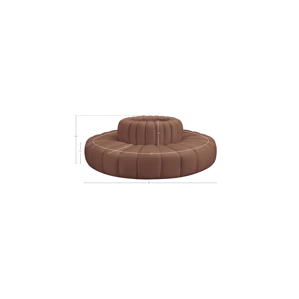 Arc Cognac Vegan Leather Modular Sofa. Picture 7