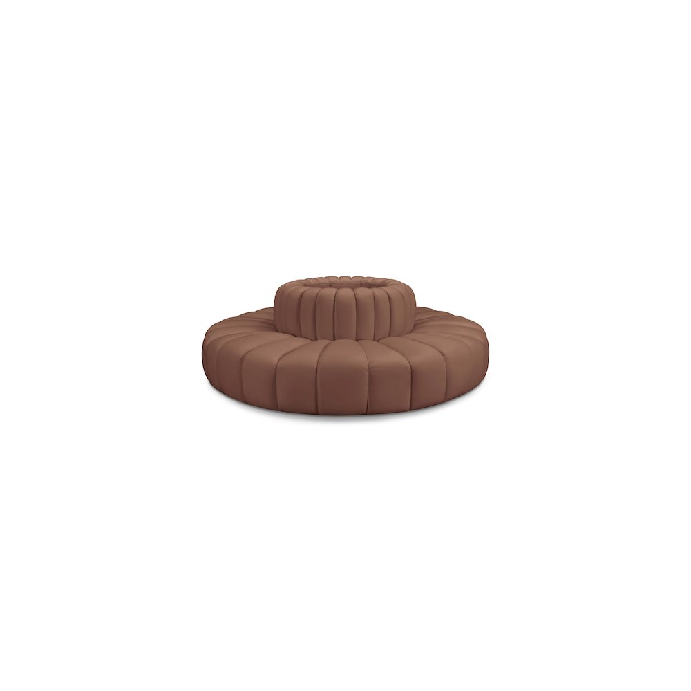 Arc Cognac Vegan Leather Modular Sofa. Picture 1