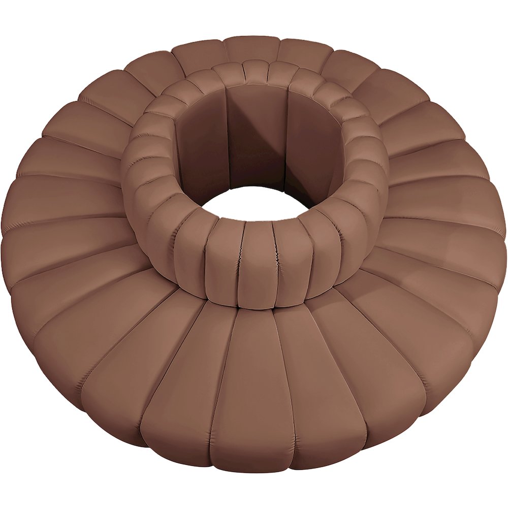 Arc Cognac Vegan Leather Modular Sofa. Picture 3