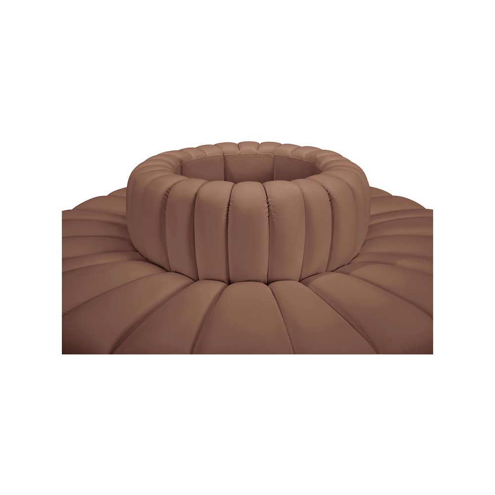 Arc Cognac Vegan Leather Modular Sofa. Picture 4