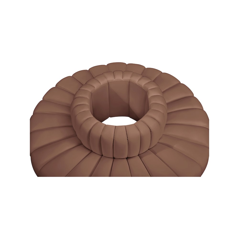 Arc Cognac Vegan Leather Modular Sofa. Picture 5