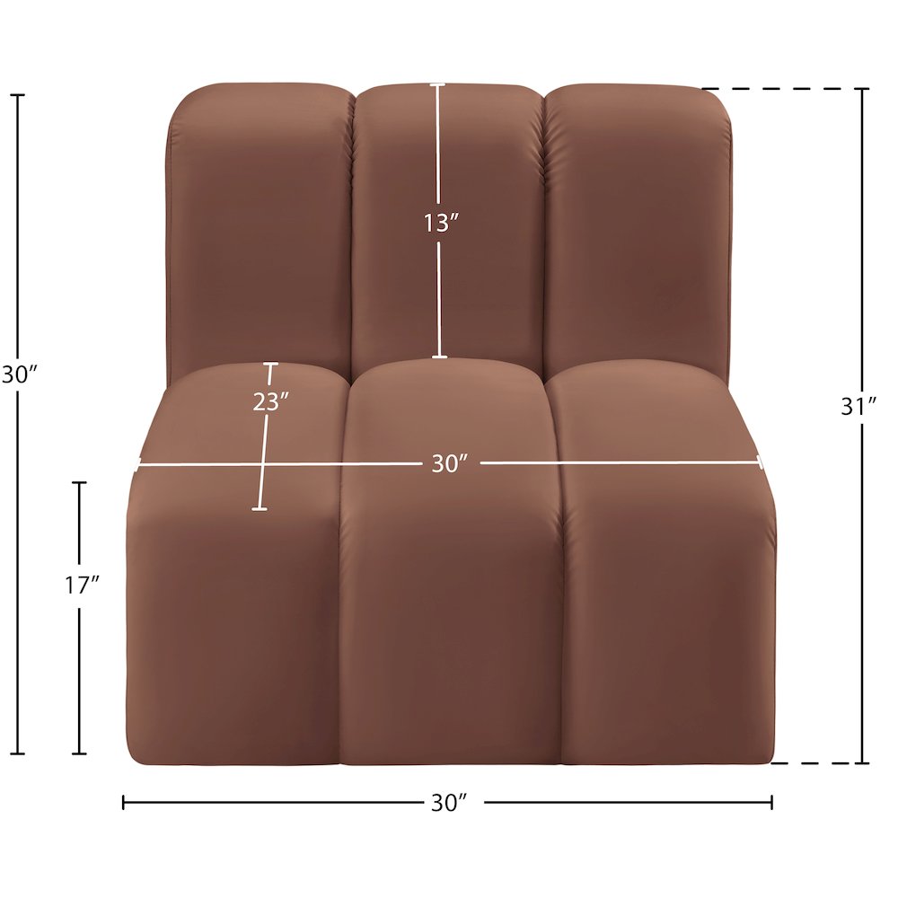 Arc Cognac Vegan Leather Straight Chair. Picture 10