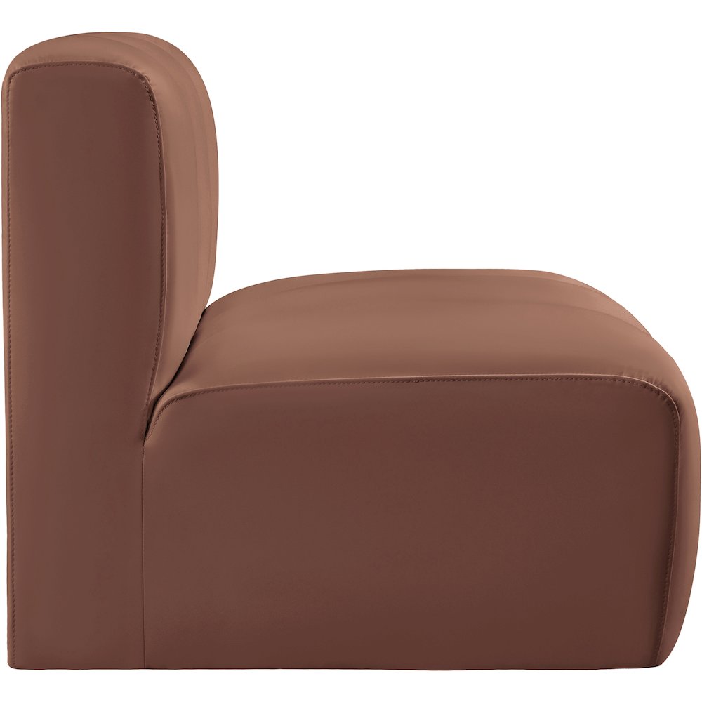 Arc Cognac Vegan Leather Straight Chair. Picture 5