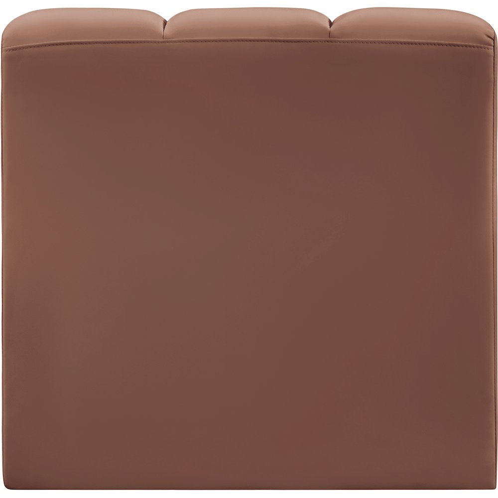Arc Cognac Vegan Leather Straight Chair. Picture 6