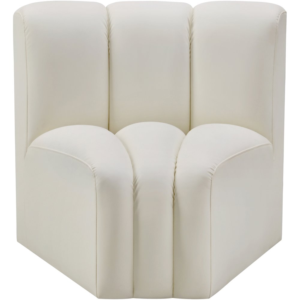 Arc Cream Vegan Leather Curved Corner. Picture 3
