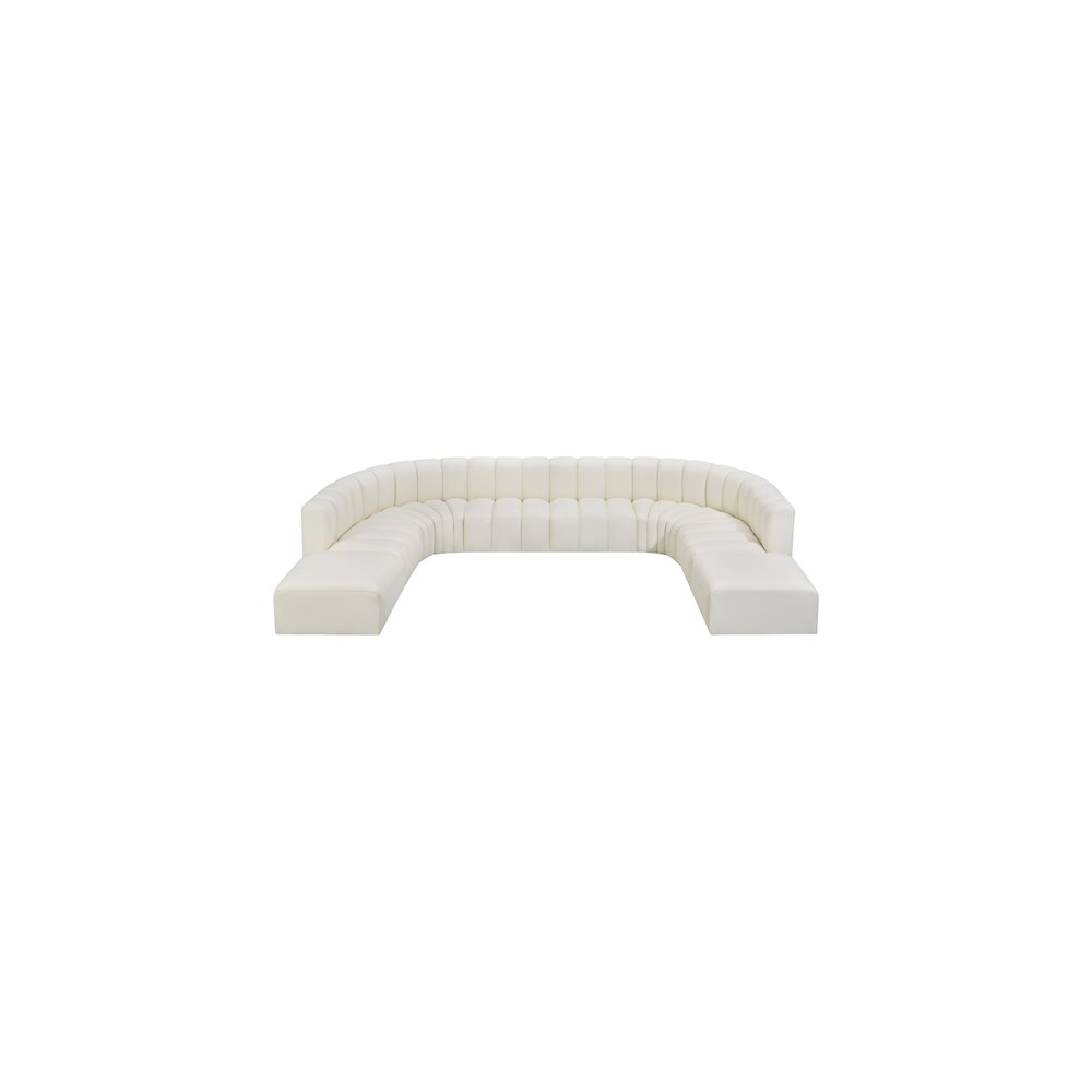 Arc Cream Vegan Leather Modular Sofa. Picture 3