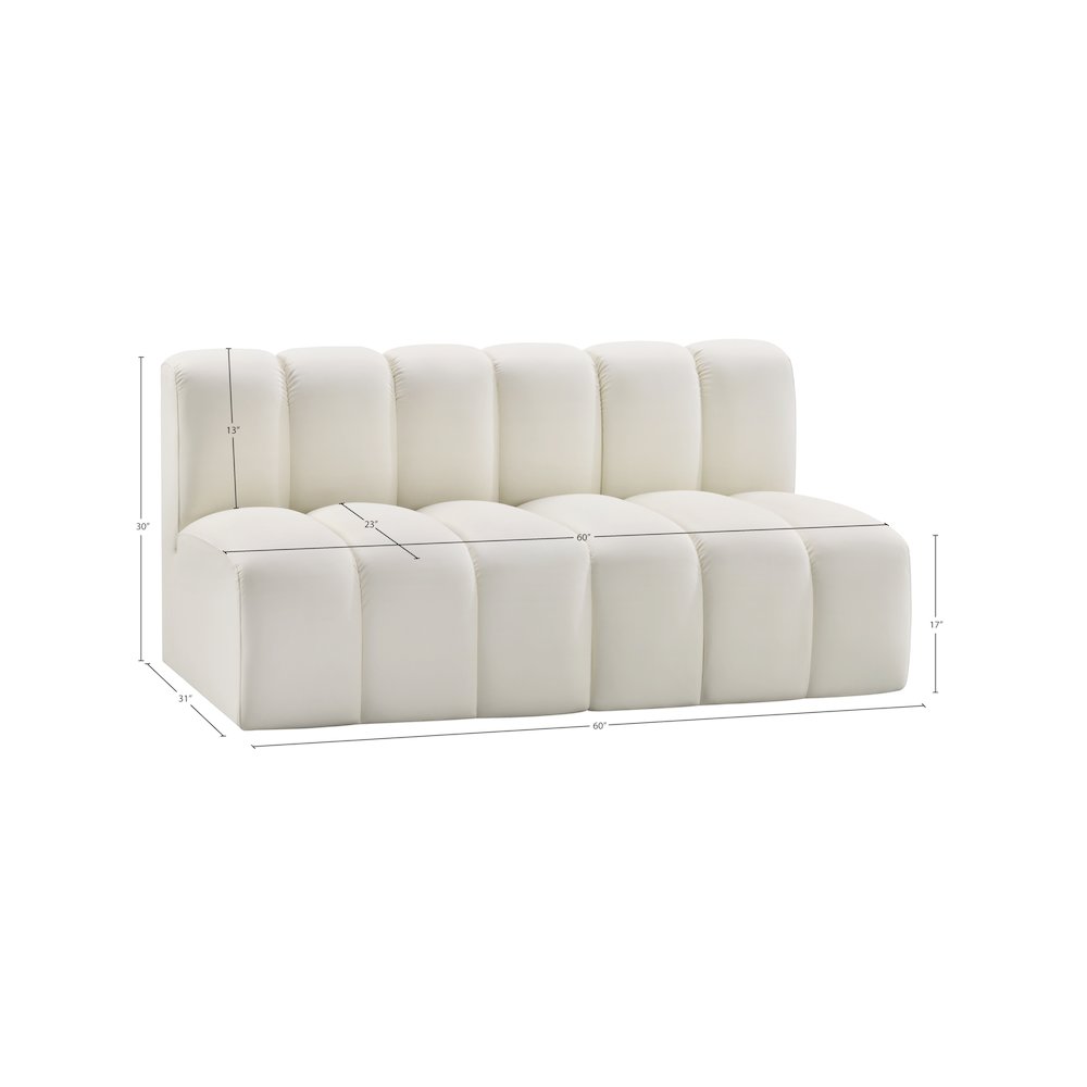 Arc Cream Vegan Leather Modular Sofa. Picture 11