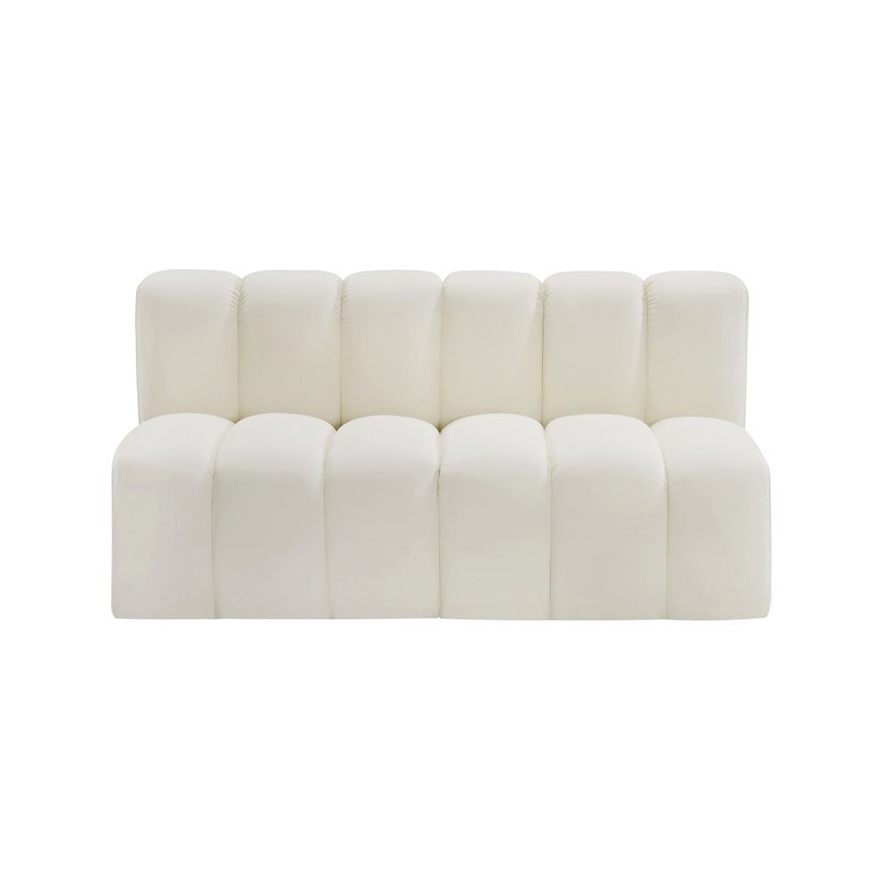 Arc Cream Vegan Leather Modular Sofa. Picture 3