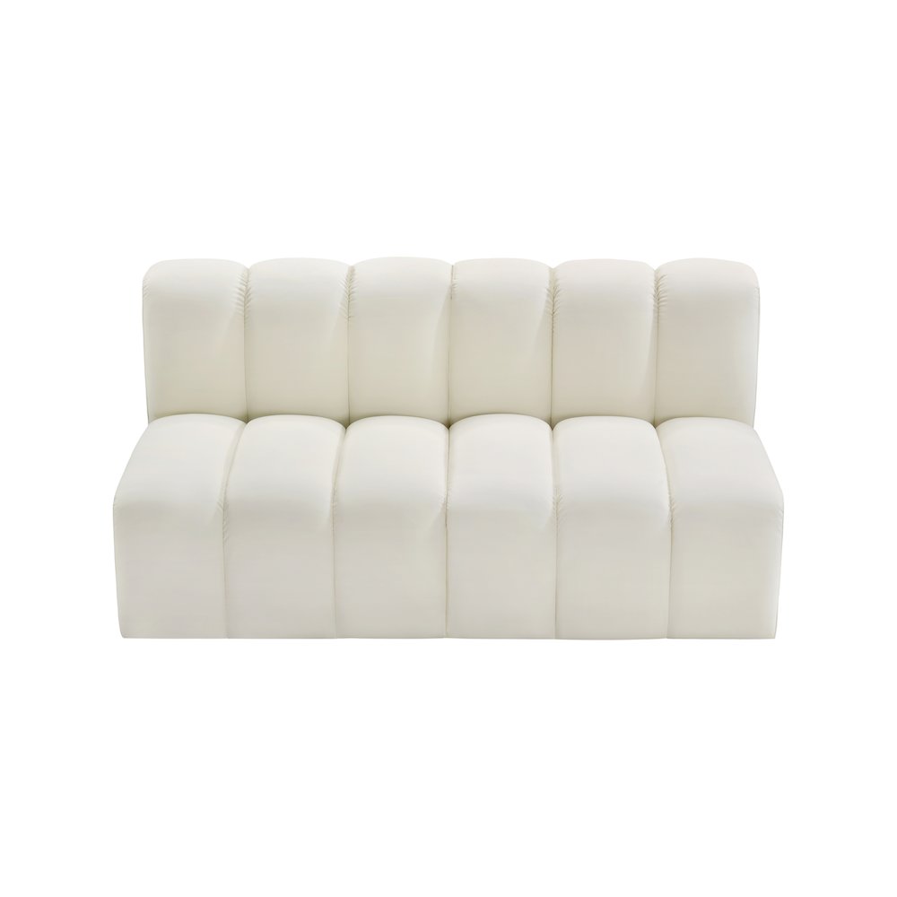Arc Cream Vegan Leather Modular Sofa. Picture 4
