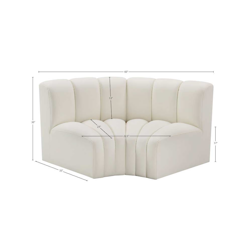 Arc Cream Vegan Leather Modular Sofa. Picture 10