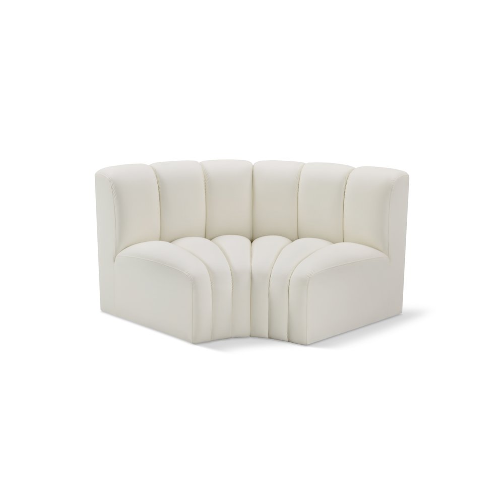 Arc Cream Vegan Leather Modular Sofa. Picture 1