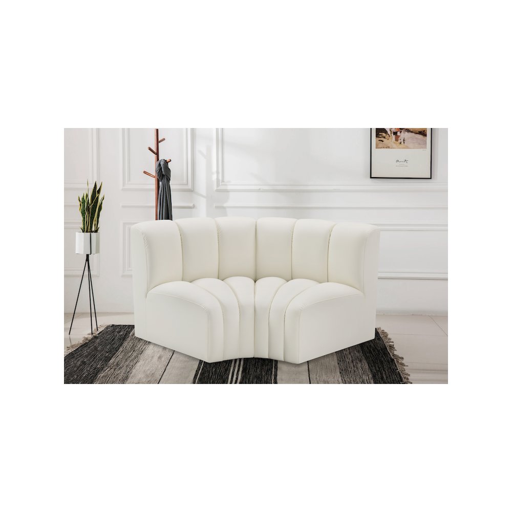 Arc Cream Vegan Leather Modular Sofa. Picture 2
