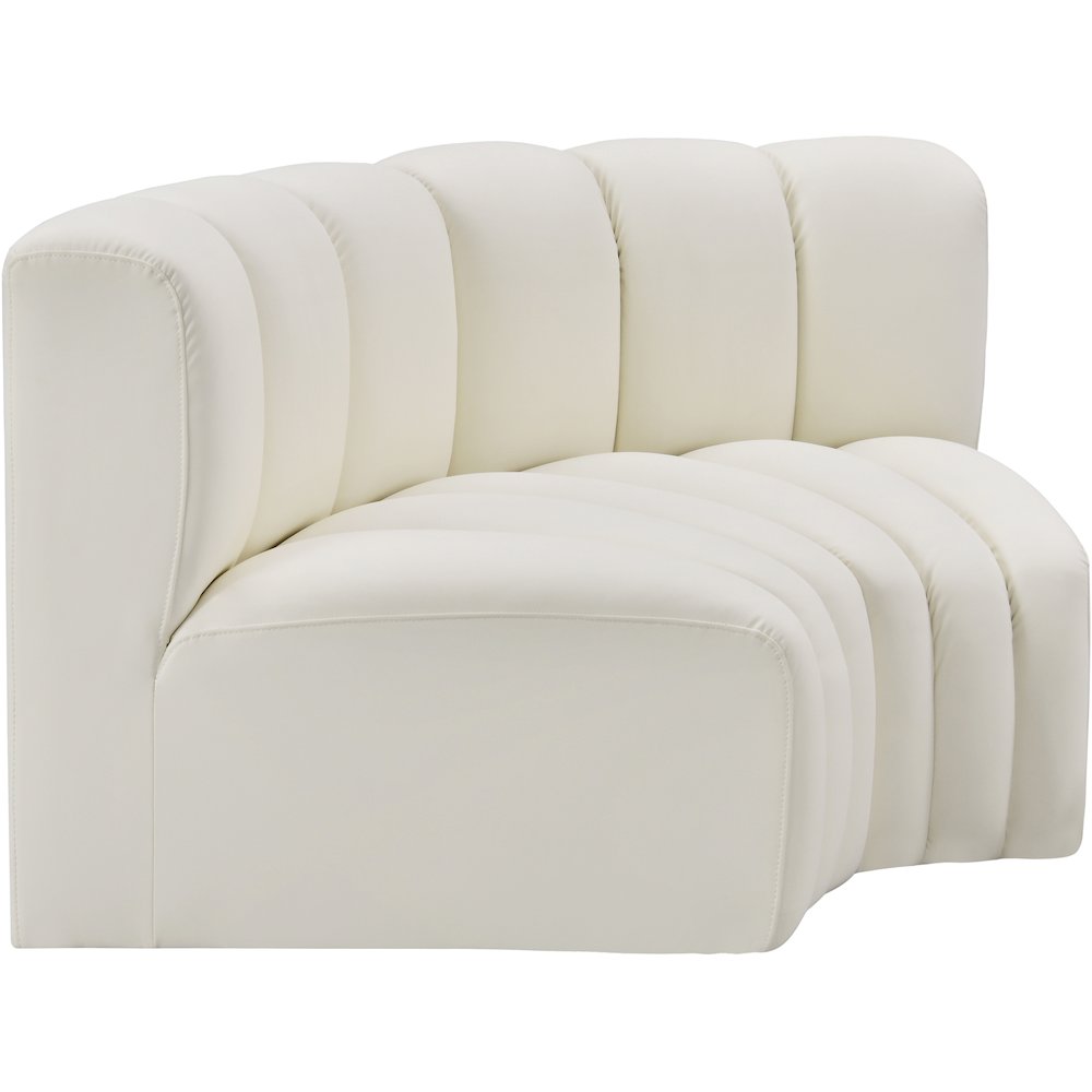 Arc Cream Vegan Leather Modular Sofa. Picture 4