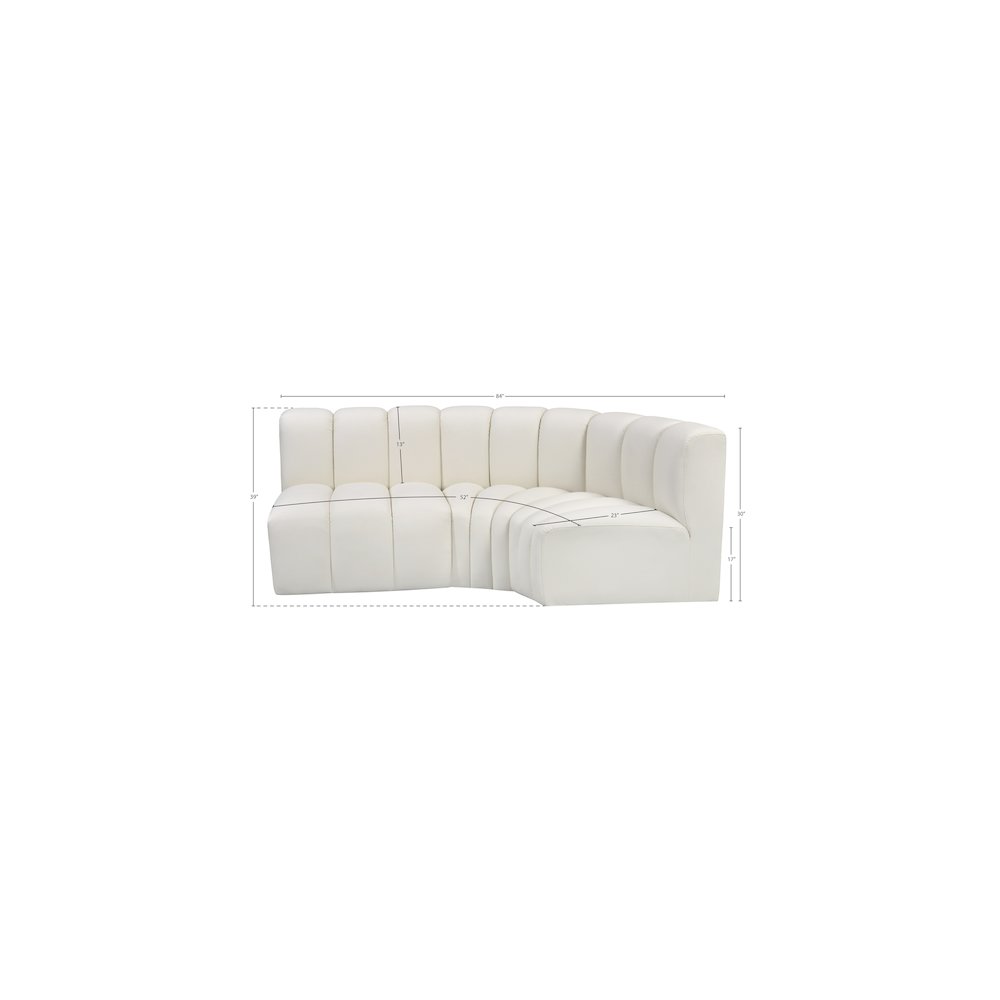 Arc Cream Vegan Leather Modular Sofa. Picture 11