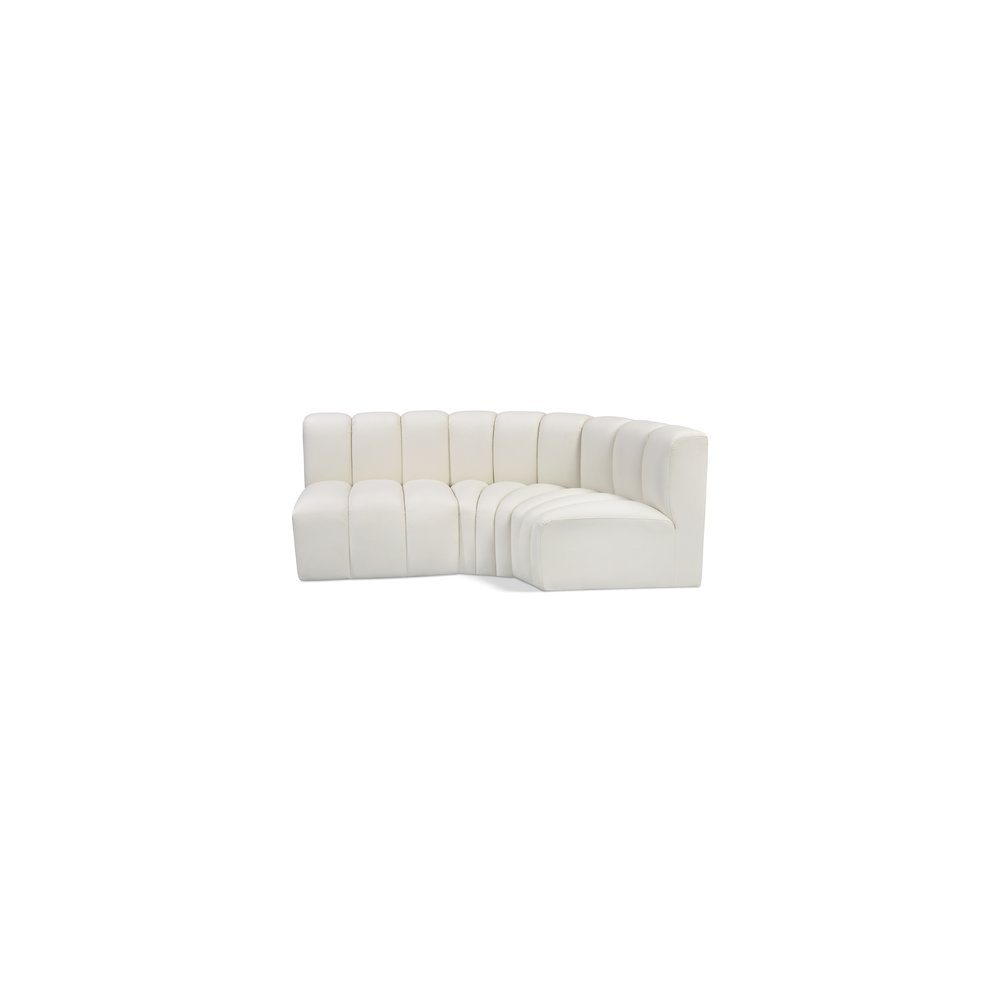 Arc Cream Vegan Leather Modular Sofa. Picture 1