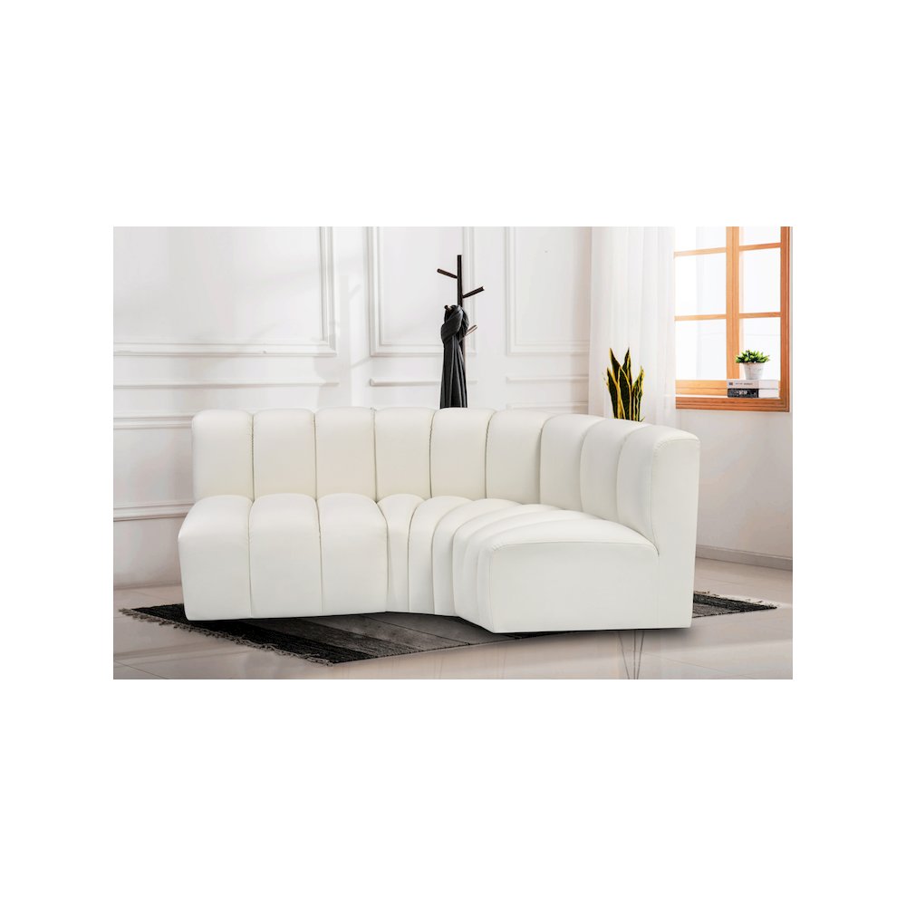 Arc Cream Vegan Leather Modular Sofa. Picture 2