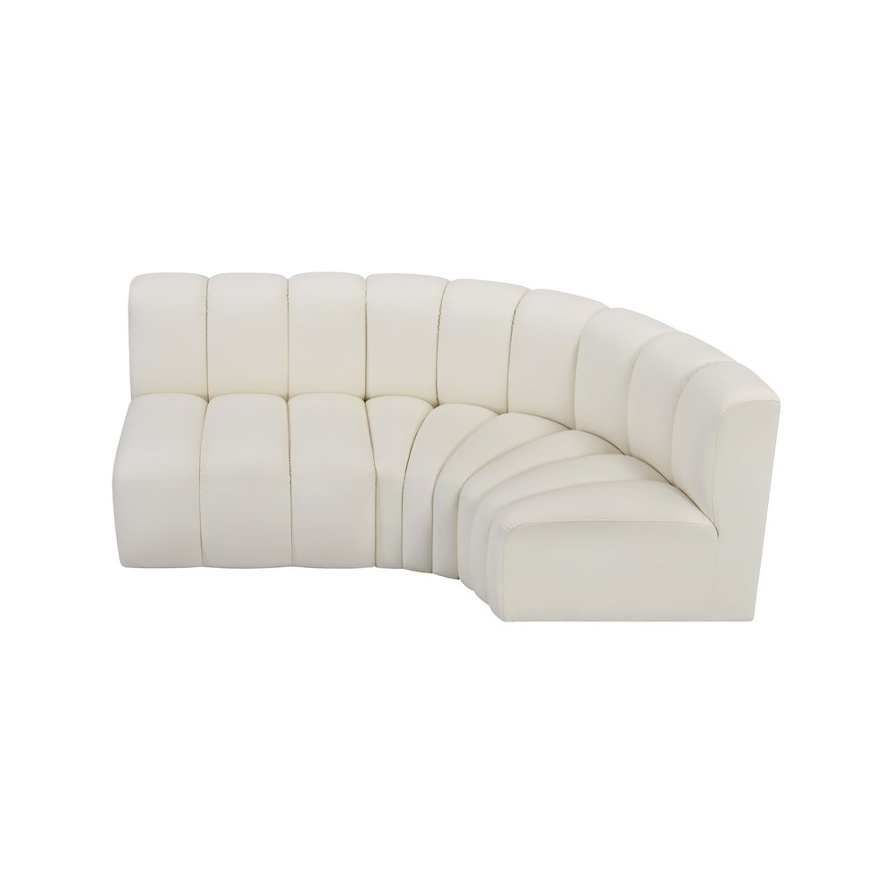 Arc Cream Vegan Leather Modular Sofa. Picture 3