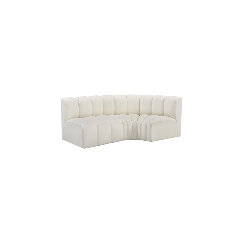 Arc Cream Vegan Leather Modular Sofa. Picture 4